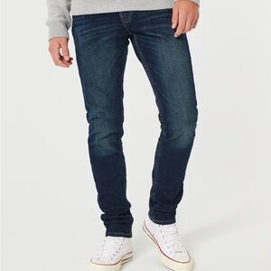 Hollister Men Dark Denim Blue Skinny Jeans
